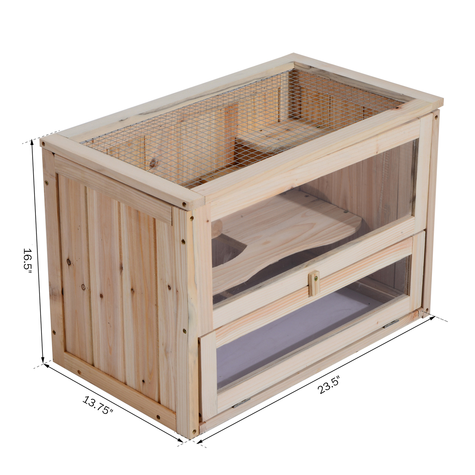 Wooden Hamster Cage Rabbit Guinea Pig Habitat Small Animals 2 Levels eBay